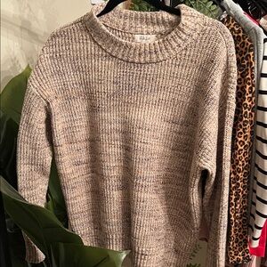 Style & Co. Textured Knit Sweater - Cream and Brown